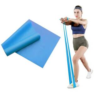 Wytrzymała TAŚMA do ćwiczeń fitness rozciągania mięśni 2-4kg 200cm niebieska FT50