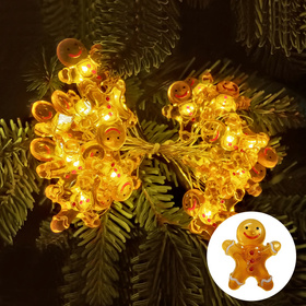 Lampki choinkowe świąteczne gingerbread man girlanda LED 2m piernikowe ludki 20 diod