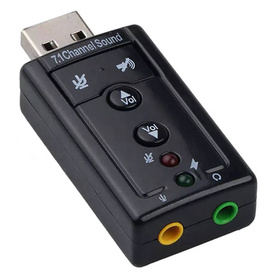 Zewnętrzna KARTA DŹWIĘKOWA Virtual 7.1CH Karta Muzyczna USB czarna AK103B