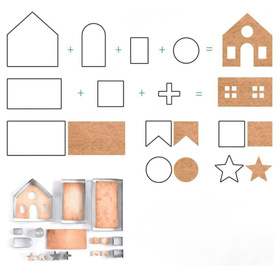 Zestaw foremek stalowych – foremki do domku z piernika, stal nierdzewna, świąteczne wypieki