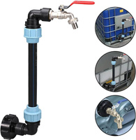 Zawór czerpalny do mauzera IBC 1000L S60x6 – kran 3/4" na sztywnej rurze PVC, szybkozłącze ogrodowe