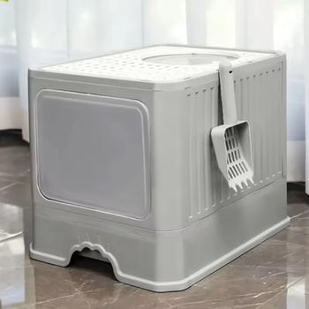 Duża kryta kuweta dla kota z wysuwaną szufladą – łatwe czyszczenie 51x38x35,5cm ZW31