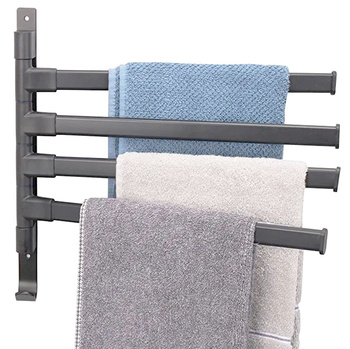 WIESZAK łazienkowy z 4 ramionami regulacja 30cm loft szary DA261A