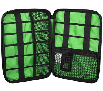 ORGANIZER na KABLE Kable Pamięci Akcesoria PC Etui czarno-zielone TR12 