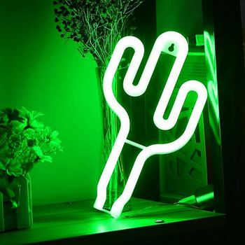 NEONOWA LAMPKA w Kształcie Kaktusa 108LED Ścienna USB 5V zielona ZD79 