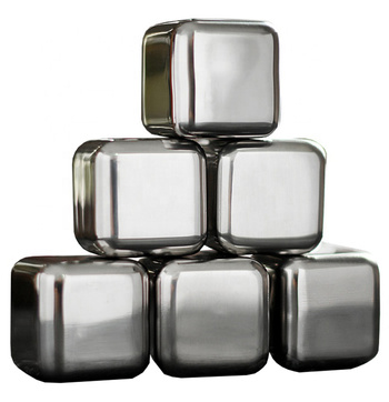 Metalowe KOSTKI do WHISKY Bourbonu Stalowe 6szt AG548D 