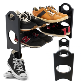 Modułowa półka na buty – metalowo-plastikowa, wielopoziomowa, lekka i stabilna