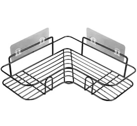 Narożna Półka Łazienkowa na kosmetyki zawieszana na ścianę 36x12x6cm czarna
