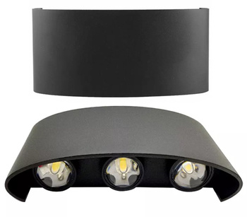 Lampa elewacyjna LED kinkiet IP54 – 6 punktów światła, 4000K, czarna