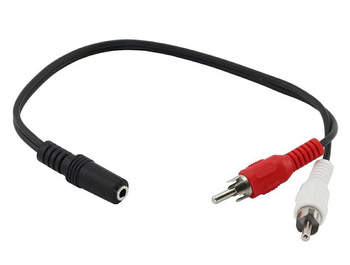 KABEL PRZEJŚCIÓWKA wejście JACK 3,5 na 2xRCA do przesyłu sygnału AUDO AK267