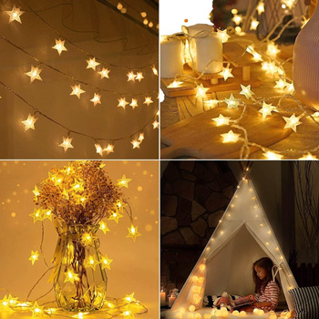 DA324B LAMPKI CHOINKOWE LED 3M GWIAZDKI