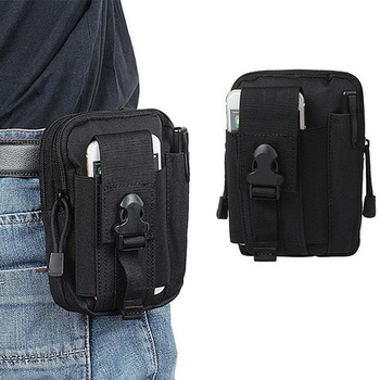 Wodoodporna nerka biodrówka na pasek – etui na telefon i drobiazgi czarna