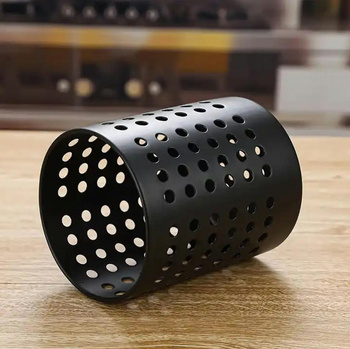 Metalowy OCIEKACZ na Sztućce 15x12cm czarny DA136