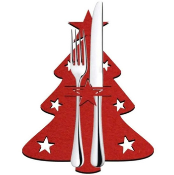 Świąteczna kieszonka na sztućce w kształcie choinki – dekoracja na Boże Narodzenie BQ86A