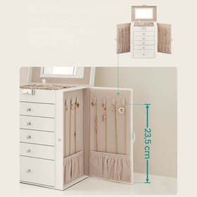 Szkatułka na biżuterię XXL organizer 6 poziomów naszyjniki pierścionki