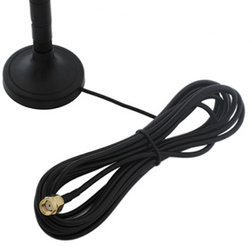 Antena patykowa 360° 9-12dBi 2.4GHz RP-SMA z kablem 3m – Zwiększ zasięg i siłę sygnału czarna AK128