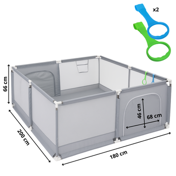 Kojec dla dzieci 200x180 XXL – duży suchy basen z torbą i uchwytami