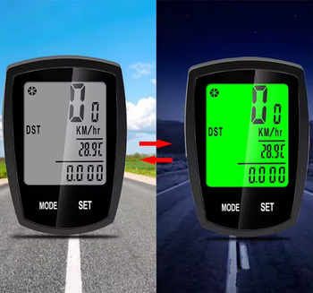 Bezprzewodowy licznik rowerowy z 22 funkcjami, podświetlany wyświetlacz LCD – wodoodporny, łatwy montaż czarny RW40