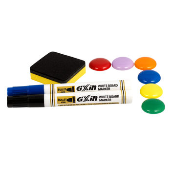 Tablica suchościeralna magnetyczna 60x40 cm z akcesoriami – biuro, szkoła, dom