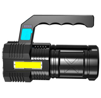 Latarka taktyczna LED COB + 4x T6, 1000 lm, akumulator USB, wodoodporna IPX4 