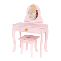 Toaletka dla dziewczynki różowa PinkDream LUXE z lustrem i taboretem