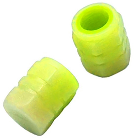 Fluorescencyjne NAKRĘTKI na wentyle samochodowe 2 sztuki żółte RW25A