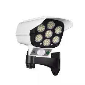 Lampa solarna LED z czujnikiem ruchu i atrapą kamery - energooszczędna, bezprzewodowa, pilot   