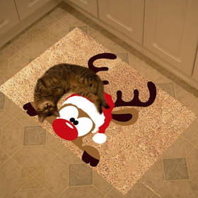 Wycieraczka zewnętrzna świąteczna, antypoślizgowa, 60x40 cm, renifer Rudolf DA322