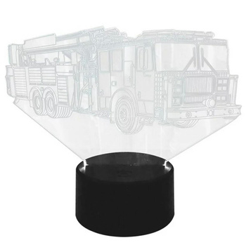 Dziecięca LAMPKA Nocna LED Wóz Strażacki RGB + pilot ZD98A 
