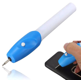 Mini DŁUGOPIS do Grawerowania + końcówki biało-niebieski AG848