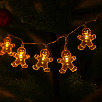 Lampki choinkowe świąteczne gingerbread man girlanda LED 2m piernikowe ludki 20 diod