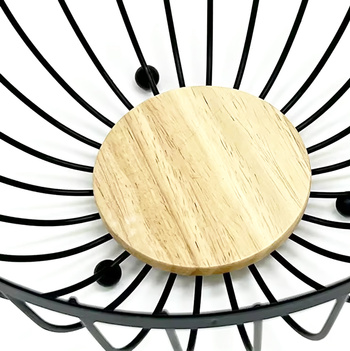 Metalowy koszyk na owoce czarny 25 cm – elegancka misa na nóżkach, nowoczesna dekoracja kuchni