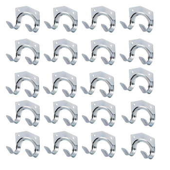 Metalowe haki ścienne U – zestaw 20 podwójnych uchwytów na narzędzia