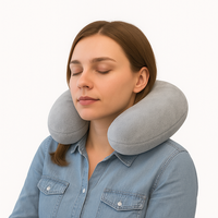 Poduszka podróżna z pianki memory – ergonomiczna poduszka rogal szara