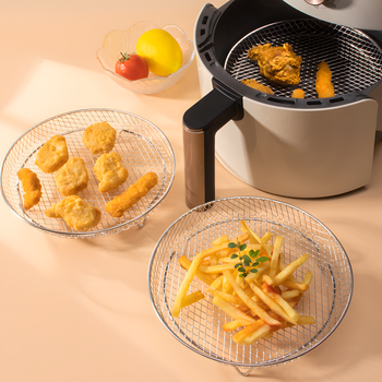 Stalowy ruszt 3-poziomowy do frytkownicy beztłuszczowej Air Fryer – tacki nierdzewne 20 cm