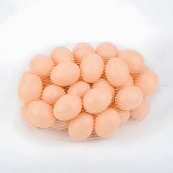 Zestaw 25 szt. sztucznych jaj dla kur – podkładowe, plastikowe, brązowe, 5,3 cm – lekkie