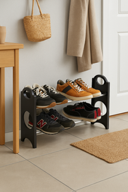 Modułowa półka na buty – metalowo-plastikowa, wielopoziomowa, lekka i stabilna
