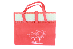 AG366B MATA PLAŻOWA Z PODUSZKĄ CZERWONA