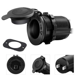 Montażowe gniazdo zapalniczki 12V – łatwy montaż, wygoda i funkcjonalność dla Twojego pojazdu czarne PLS35A 