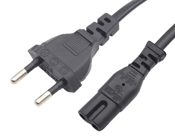 Kabel zasilający 2-pinowy Euro 1,4 m – Zasilanie do audio, video, laptopów