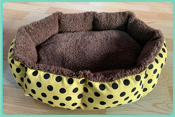MIĘKKIE LEGOWISKO z Poduszką dla Małego Psa Kota 35x37cm żółte AG602I 