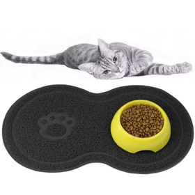 DA152 MATA POD MISKĘ DLA PSA KOTA CZARNA