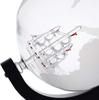 Zestaw do whisky – karafka globus 1000 ml, 2 szklanki, granitowe kostki XXL