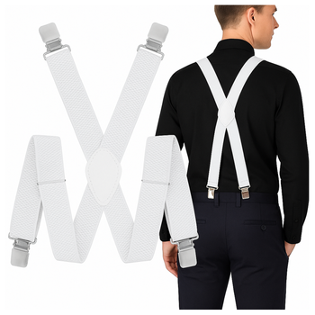 SZELKI do spodni typ Y 3 klamrowe unisex rozmiar M-XL białe