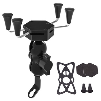 Uniwersalny UCHWYT Motocyklowy na TELEFON port USB 2A czarny AP14A