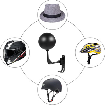 Wieszak ścienny na kask motocyklowy z regulacją i haczykami – solidny uchwyt czarny RW45A