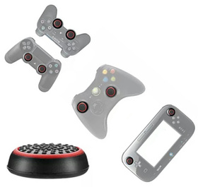 NAKŁADKI na GAŁKI ANALOGOWE do Padów XBOX PS 2szt. czarno-czerwone KX11E 