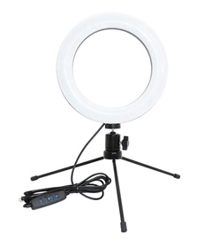 Lampa pierścieniowa LED z statywem, regulacja barwy bieli, idealna do selfie i fotografii streaming