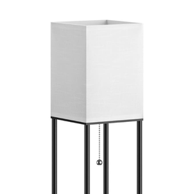 Lampa stojąca podłogowa LED 2w1 z półkami – regał 160 cm