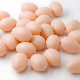 Zestaw 25 szt. sztucznych jaj dla kur – podkładowe, plastikowe, brązowe, 5,3 cm – lekkie